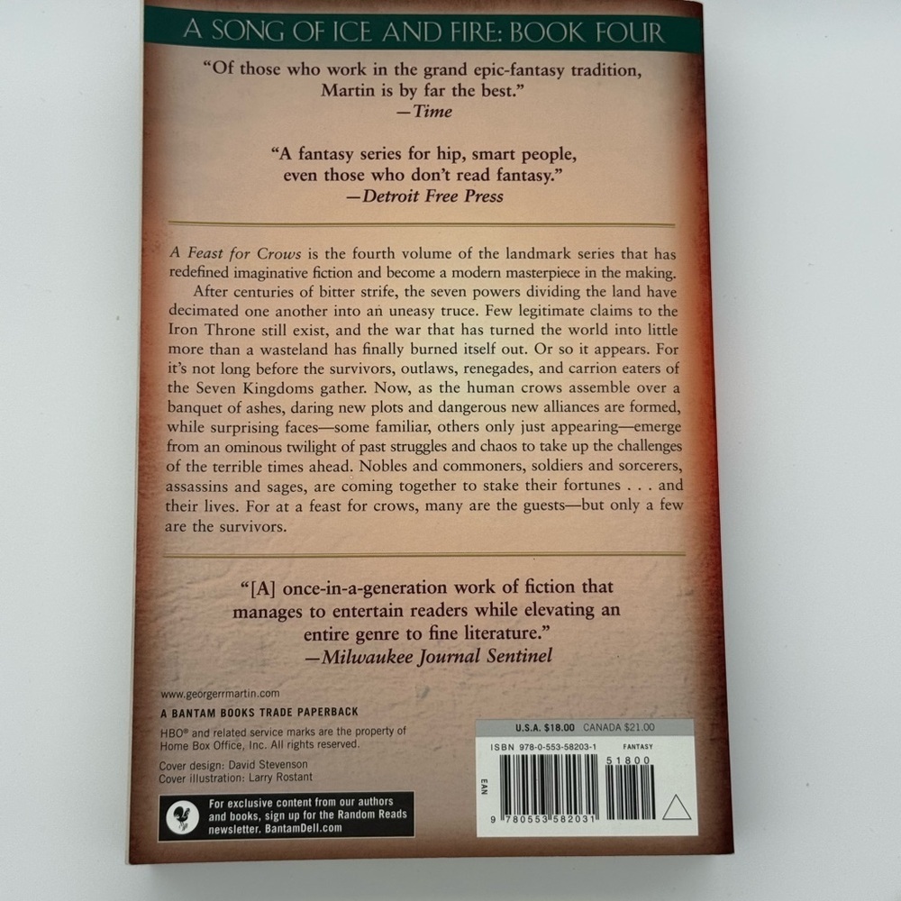 Game of Thrones A Feast for Crows by George R.R. Martin - Paperback - Picture 2 of 3